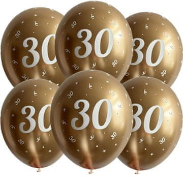 shumee Zlati rojstnodnevni baloni "30", 30 cm, 50 kosov.