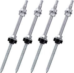 shumee 4x VIJAK Z DVOJNIM NAVOJEM M10x200mm ZA V2A PV PANELE FOTOVOLTAIČNO DRŽALO