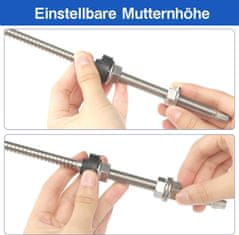 shumee 4x VIJAK Z DVOJNIM NAVOJEM M10x200mm ZA V2A PV PANELE FOTOVOLTAIČNO DRŽALO