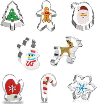 shumee BOŽIČNI KOVINSKI IZDELOVALCI ZA PIŠKOTE 8 kom