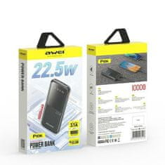 Awei AWEI PowerBank P10K 10000 mAh 22,5 W črna/črna
