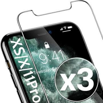 shumee 3x 9H KALJENO STEKLO ZA APPLE IPHONE XS/X/11 PRO HIGH RESISTANCE SOLID