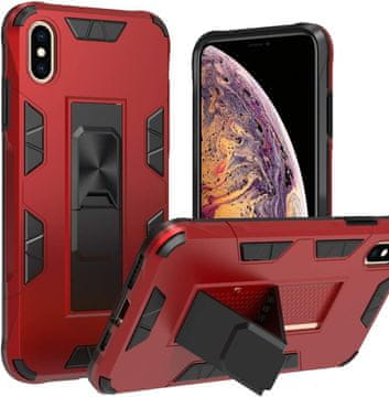 shumee OVITEK ZA APPLE IPHONE XS MAX 6.46"" RDEČ OJAČAN S STOJALOM A1921