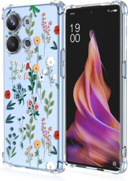 shumee OVITEK ZA OPPO RENO9 PRO PROZOREN PISANE ROŽE VISOKO TRDEN