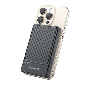 shumee AWEI prenosna baterija MagSafe P33K 10000mAh 22,5W črna