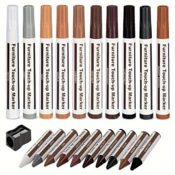 shumee VELIKI KOMPLET ZA POPRAVILO POHIŠTVENIH PLOŠČ, VRAT, LESENIH TAL, PRASK, MARKERJEV, VOSKOV