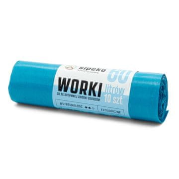 shumee Vreče za odpadke 60l modre LDPE, 10 kosov