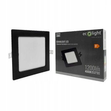 shumee LED VGRADNA SVETILKA P/T KVADRATNA 12W 4000K ČRNA DL-1