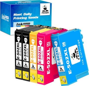 shumee 5x ČRNILO ZA EPSON 502XL EXPRESSION HOME XP-5105 XP-5100 WF-2860 WF-2865
