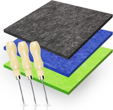 shumee KOMPLET IZ FILCA ZA OTROKE DIY ROČNE DELA 3x 25x20cm +3 igle