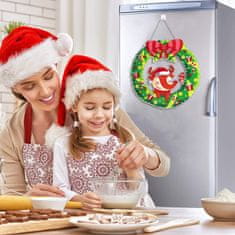 shumee KOMPLET BOŽIČNIH VENČKOV DIAMANTNE VEZINE SEVERNI JELENI + KOVINSKA VERIŽICA