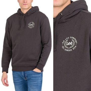 shumee Lee LOGO HOODIE S PLETIČKO, oprano črna, ČRN HOODIE REGULAR FIT XL