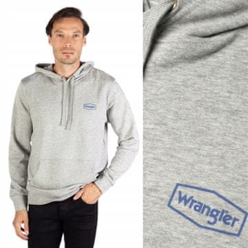 shumee Wrangler jopa s kapuco srednje siva Mele SIVA jopa s kapuco in majhnim logotipom kenguruja L