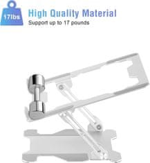 shumee STOJALO ZA PRENOSNIK NASTAVLJIVO NAMIZNO SREBRNO ALUMINIJASTO ZLOŽLJ