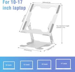 shumee STOJALO ZA PRENOSNIK NASTAVLJIVO NAMIZNO SREBRNO ALUMINIJASTO ZLOŽLJ