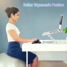 shumee STOJALO ZA PRENOSNIK NASTAVLJIVO NAMIZNO SREBRNO ALUMINIJASTO ZLOŽLJ