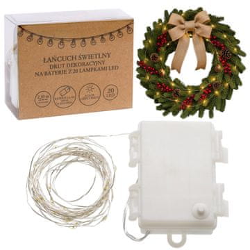 sarcia.eu LED-veriga luči, 2,3 m, MICRO Luči na baterije, TOPLA SVETLOB 20 luči