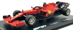 shumee F1 avto FERRARI SF21 #55 Sainz ČELADA BBurago 1:43