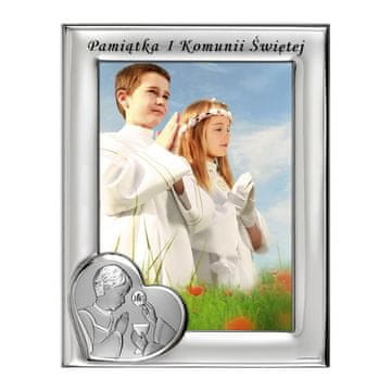 shumee SREBRNI OKVIR ZA FOTOGRAFIJE ZA FANTKA, SPOMINEK PRVEGA OBHAJILA, 18 x 23 cm