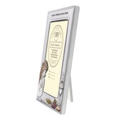 shumee SREBRN PISAN OKVIR ZA FOTOGRAFIJE ZA DEKLICE, SPOMINEK PRVEGA OBHAJILA, 18 X 23 cm