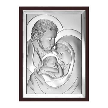 shumee SREBRNA SLIKA SVETA DRUŽINA SPOMINEK NA POROKO, KRST, OBHAJILO 6649WM 9 x 13 cm