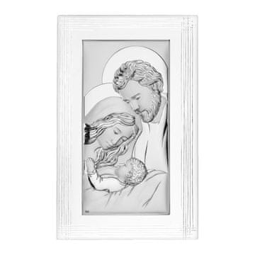 shumee Srebrna okrasna slika Svete družine z gravuro DS12F 12 x 19 cm