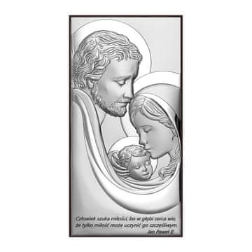 shumee Srebrna slika s sveto družino "človek išče ljubezen ..." 6650S 7 x 14 cm