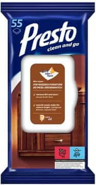 shumee Vlažni robčki PRESTO za leseno pohištvo 55 robčkov