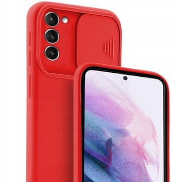 shumee CamShield mehak silikonski ovitek za Samsung Galaxy A15 4G / 5G rdeč