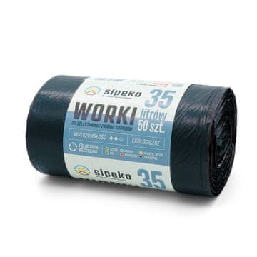 shumee Vreče za odpadke 35l črne LDPE 50 kosov.