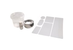 shumee Komplet za popravilo PVC lepila + 6 prozornih obližev za vzmetnico za bazen