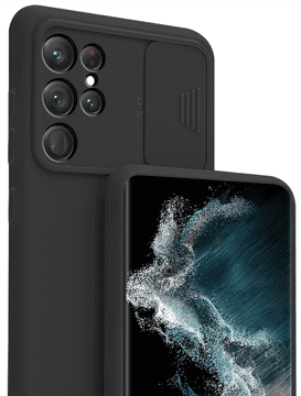 shumee CamShield mehak silikonski ovitek za Samsung Galaxy S23 Ultra Black