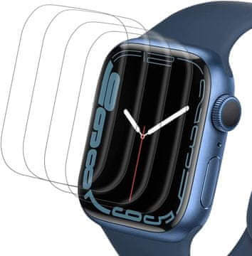 shumee 4x Apple Watch Series 7 zaščita zaslona 45 mm visoka zaščita Enostavna namestitev