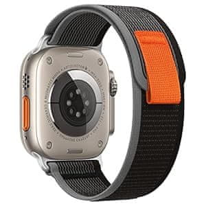 shumee PAŠEK ZA URO APPLE WATCH 1/2/3/4/5/6/7/8/9/10/SE 42/44/45 ČRN NAJLON