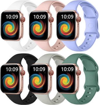 shumee 6x PAŠEK ZA URO APPLE WATCH 1/2/3/4/5/6/7/8/9/SE 38/40/41mm COLOR MIX