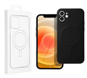 shumee Silikonski ovitek Mag Safe Case za iPhone 12 Pro črn