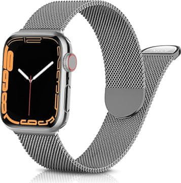 shumee PAŠEK ZA URO APPLE WATCH 1/2/3/4/5/6/7/8/9/SE 38/40/41mm SIVO JEKLO