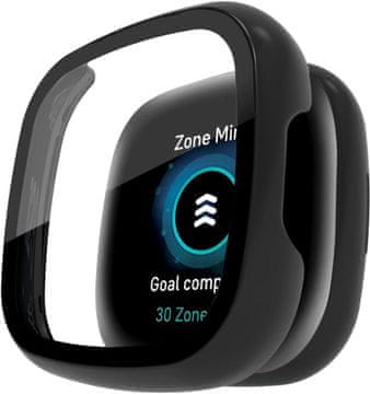 shumee 2x OVITEK ZA FITBIT VERSA 4 BLACK FRAME DURABLE SCREEN PROTECTIVE SOLID