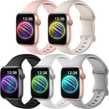 shumee 5x PAŠEK ZA URO APPLE WATCH 1/2/3/4/5/6/7/8/9/SE 38/40/41mm MIX SILIKON