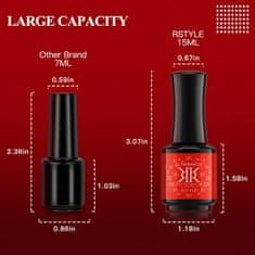 shumee GEL LAK ZA NOHTE DVOBARVNI RDEČE BEL VELIK SET 2x 15ml