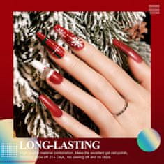 shumee GEL LAK ZA NOHTE DVOBARVNI RDEČE BEL VELIK SET 2x 15ml