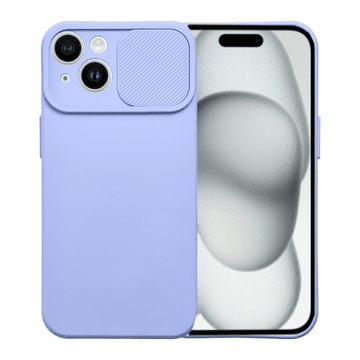 shumee Mehak silikonski ovitek CamShield za iPhone 15 svetlo vijoličen