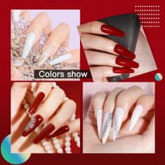 shumee GEL LAK ZA NOHTE DVOBARVNI RDEČE BEL VELIK SET 2x 15ml