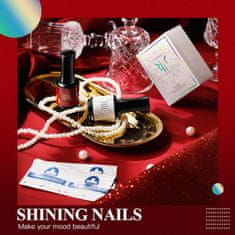 shumee GEL LAK ZA NOHTE DVOBARVNI RDEČE BEL VELIK SET 2x 15ml