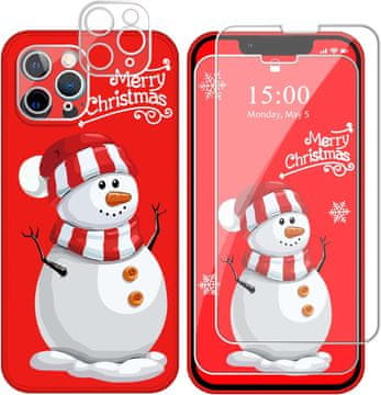 shumee STEKLENI OVITEK ZA IPHONE 11 PRO MAX VESEL BOŽIČ SNEŽAK ZIMSKE POČITNICE