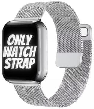 shumee PAŠEK ZA URO APPLE WATCH 1/2/3/4/5/6/7/8/9/10/SE 42/44/45 SREBRNO JEKLO