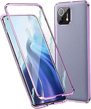 shumee ZAŠČITNI OVITEK ZA XIAOMI MI 11 PRO PROZOREN VIJOLIČAN OKVIR MAGNETNI