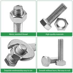 shumee M5*16MM M5x16MM ŠESTROTNI VIJAK 304 NERJAVEČE JEKLO POLNI NAVOJ 80kos