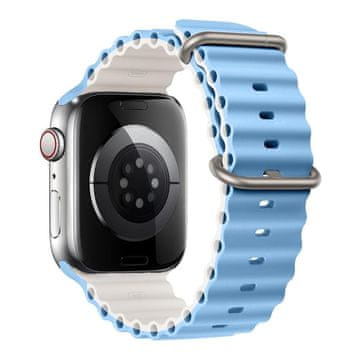 shumee PAŠEK ZA APPLE WATCH 1/2/3/4/5/6/7/8/9/10/SE 42/44/45 MODRO-KREM