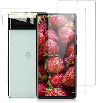 shumee 2X KALJENO STEKLO ZA GOOGLE PIXEL 6 DURABLE + 2X ZAŠČITA ZA KAMERO